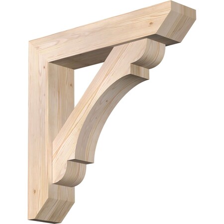 Ekena Millwork Olympic Slat Smooth Bracket w/ Offset Brace, Douglas Fir, 7 1/2"W x 36"D x 36"H BKT0806X36X36OLY06SDF